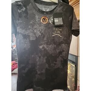 Howitzer Women's T-Shirt We Will Defend Military Grunt MFG XS Camo NWT A108 Nice